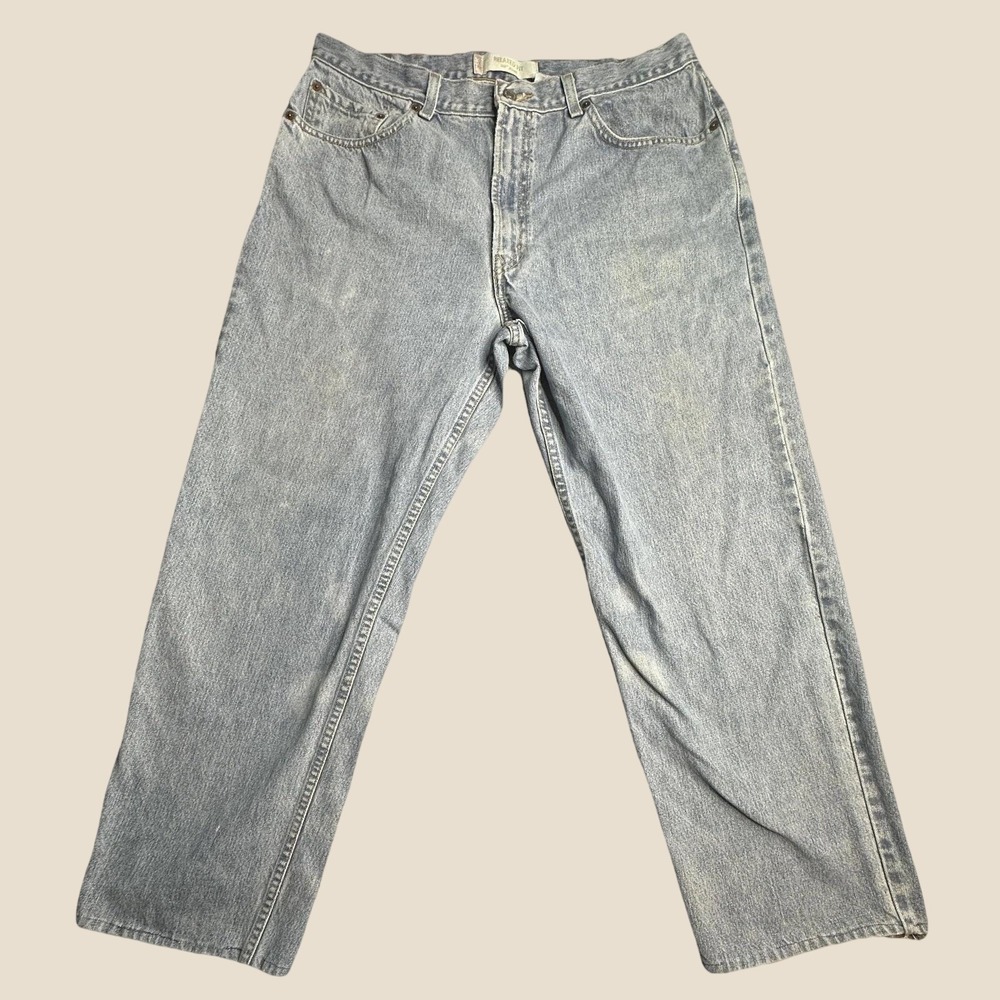 Vintage Levi's 550 Jeans Mens 38x32 (36x28) Relaxed Fit Light Wash Blue Denim